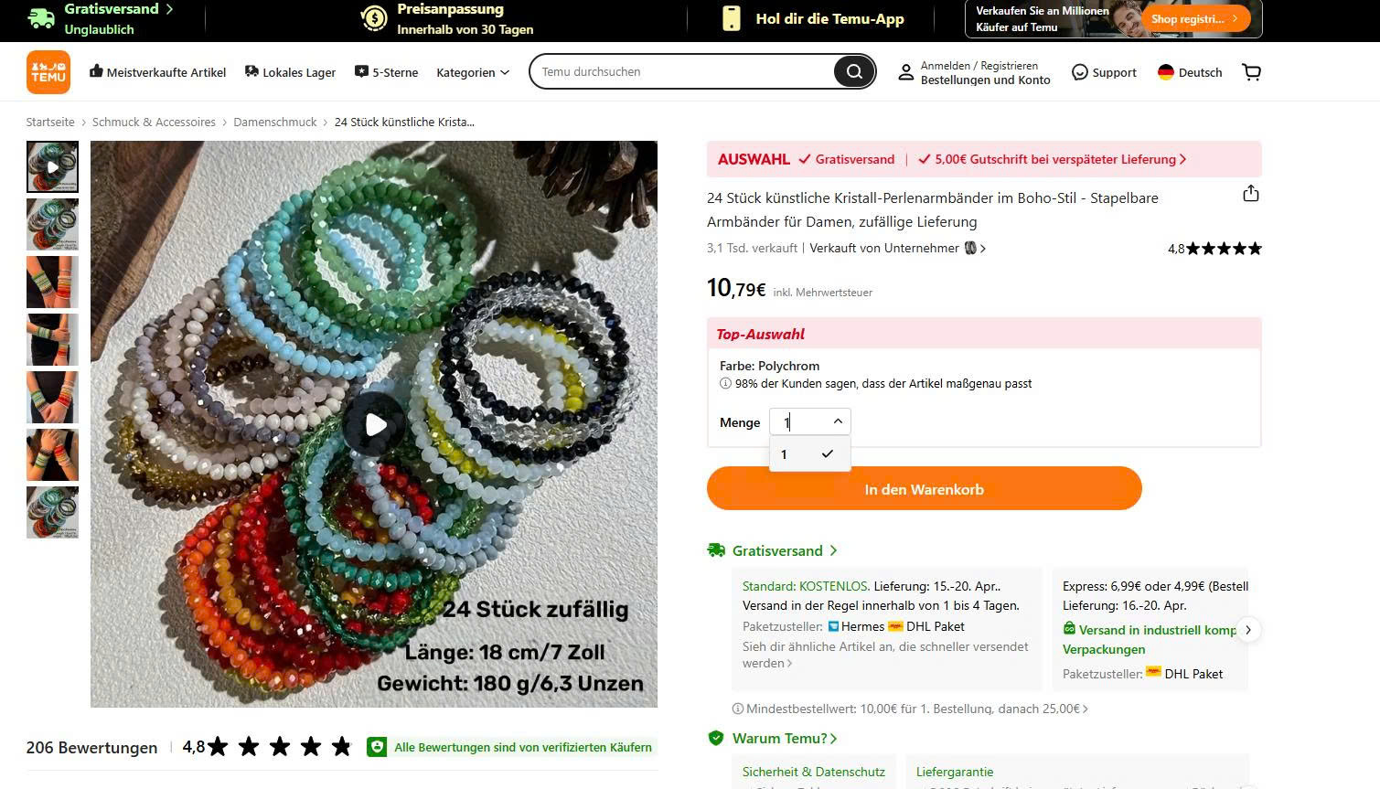 Bestellung bei Temu ändern 2