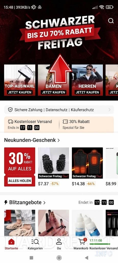 Black-Friday-Angebote auf Temu suchen 2