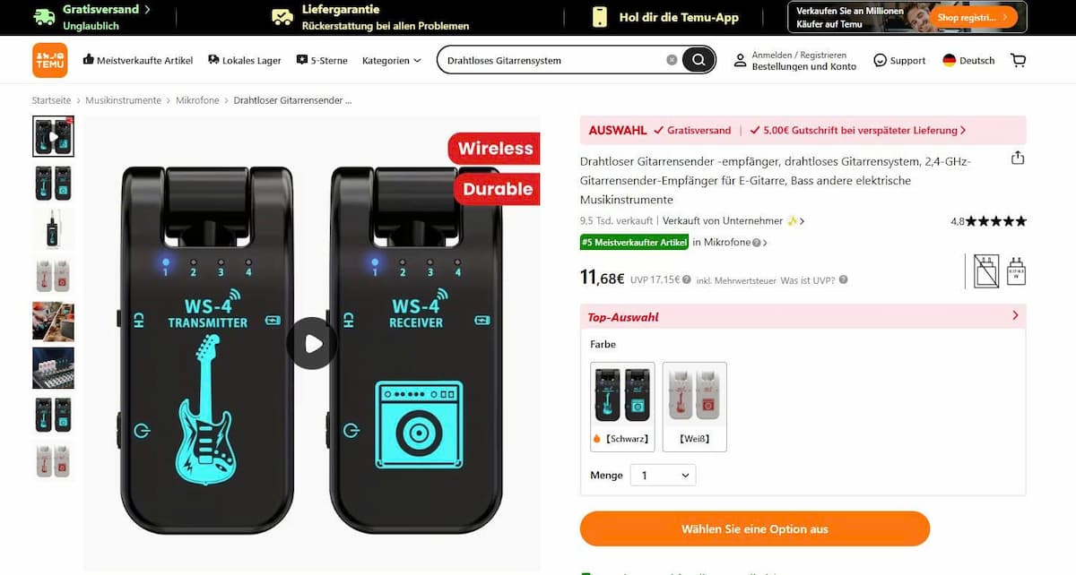 Drahtloses Gitarrensystem