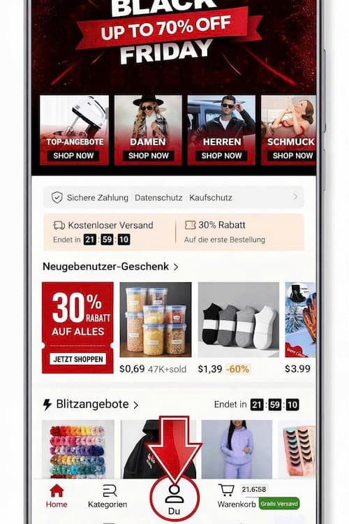 Guthaben auf Temu überprüfen 2