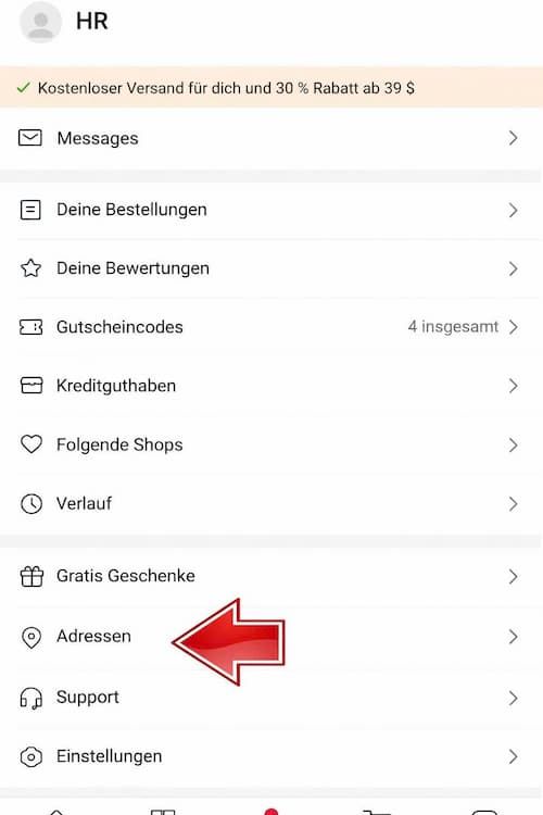 Neue Adresse bei Temu hinzufügen 3