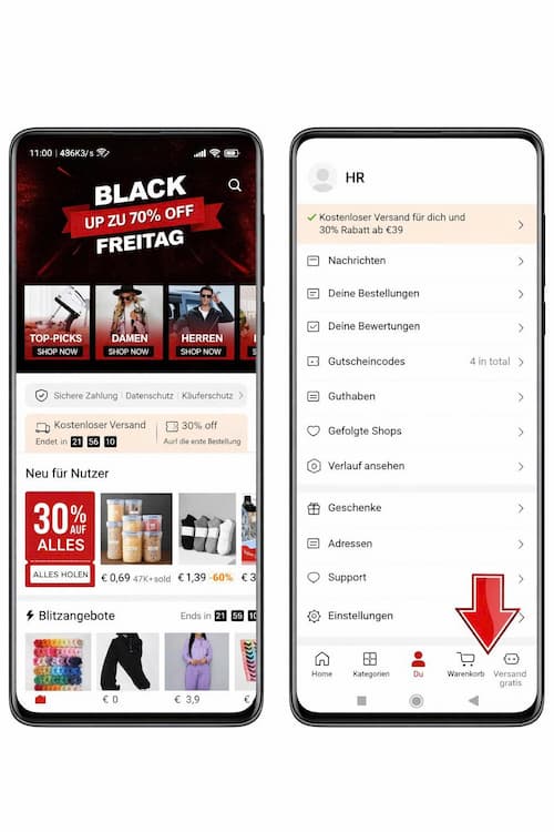 So ändern Sie das Passwort in Temu 2