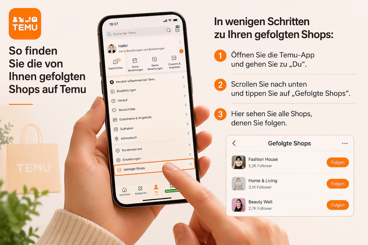 So finden Sie die von Ihnen gefolgten Shops auf Temu: Einfache Anleitung