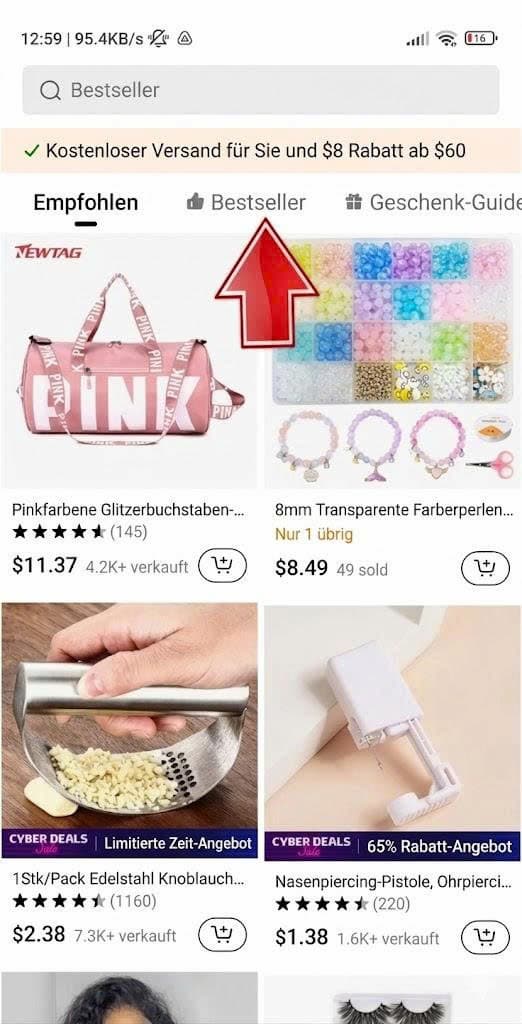 So findet man Bestseller auf Temu 2