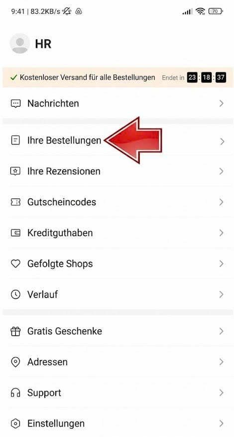 So findet man alle Bestellungen bei Temu 3