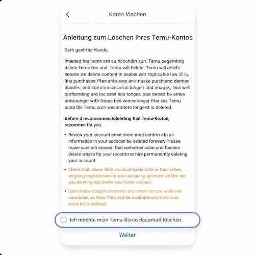 So löscht man ein Temu-Konto 8