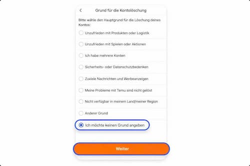 So löscht man ein Temu-Konto 9