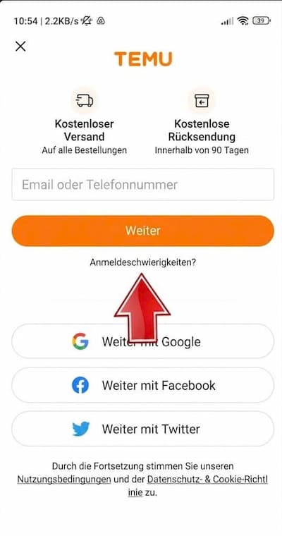 So setzen Sie Ihr Passwort bei Temu zurück 3