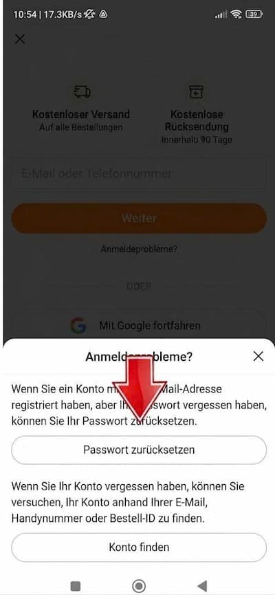So setzen Sie Ihr Passwort bei Temu zurück 4