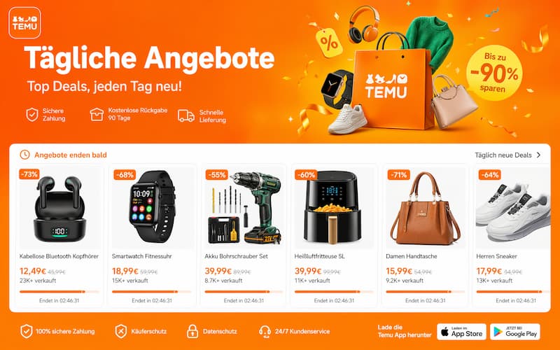 Tägliche Angebote von Temu 2