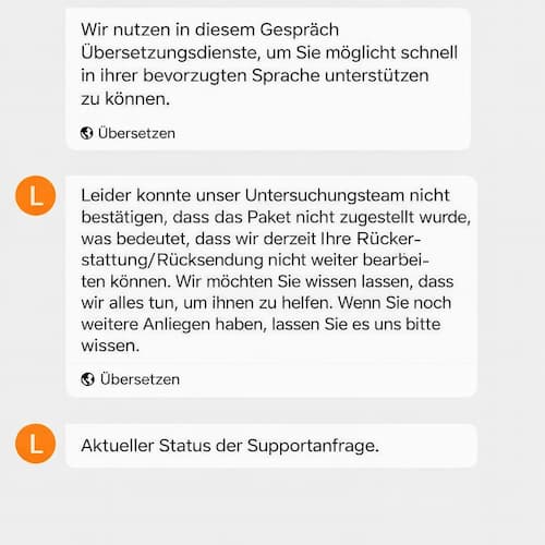 Temu Support antwortet nicht Lösung 1