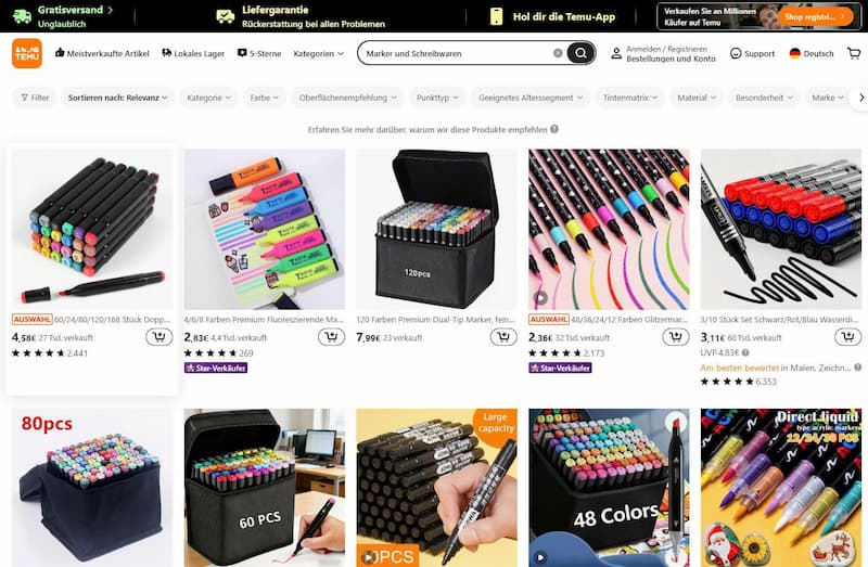 Top Produkte für Studenten auf Temu 2