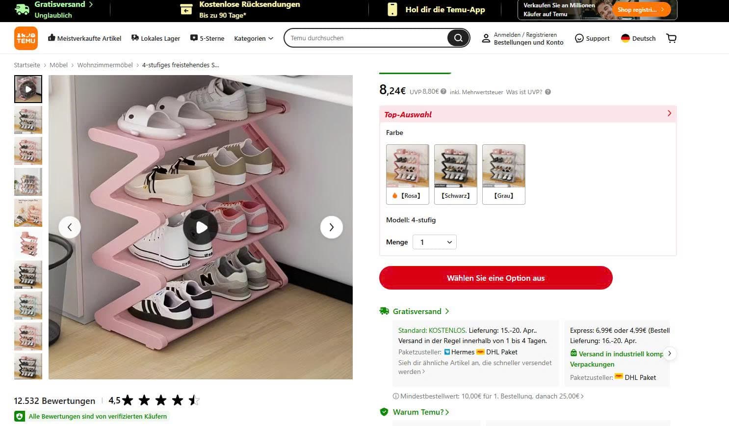 Wie lange dauert eine Rückerstattung bei Temu 2