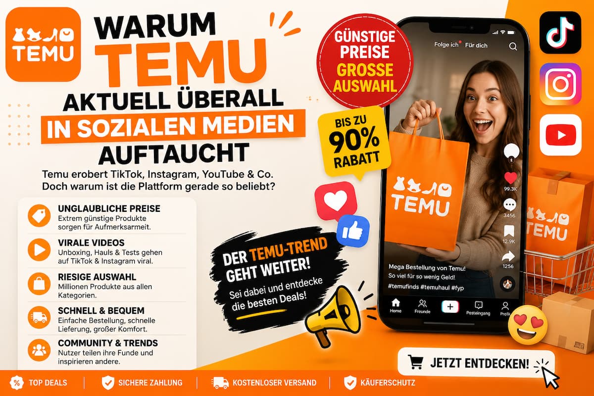 Warum Temu aktuell überall in sozialen Medien auftauch