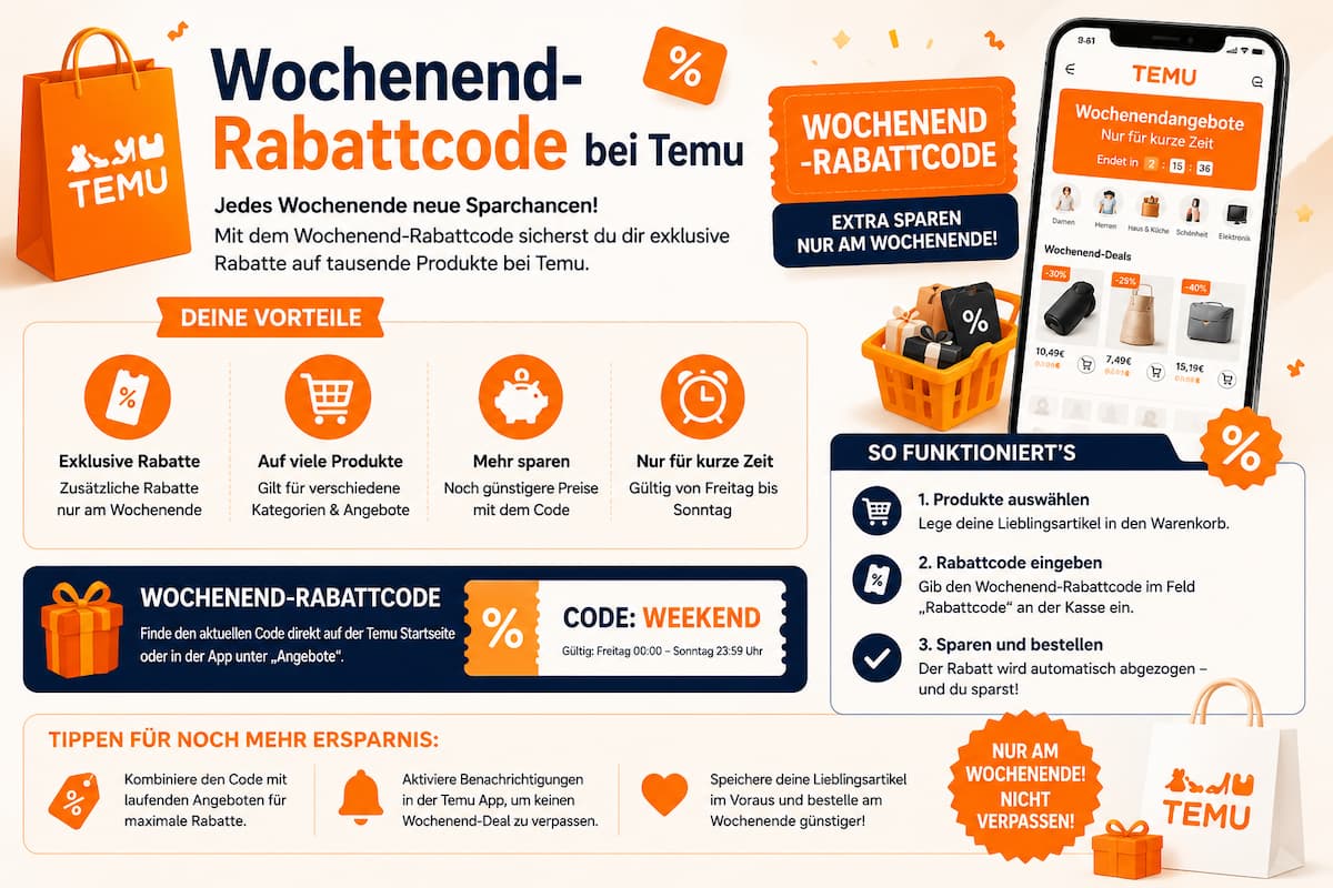 Wochenend-Rabattcode bei Temu – Aktuelle Infos, Angebote und Sparstrategien