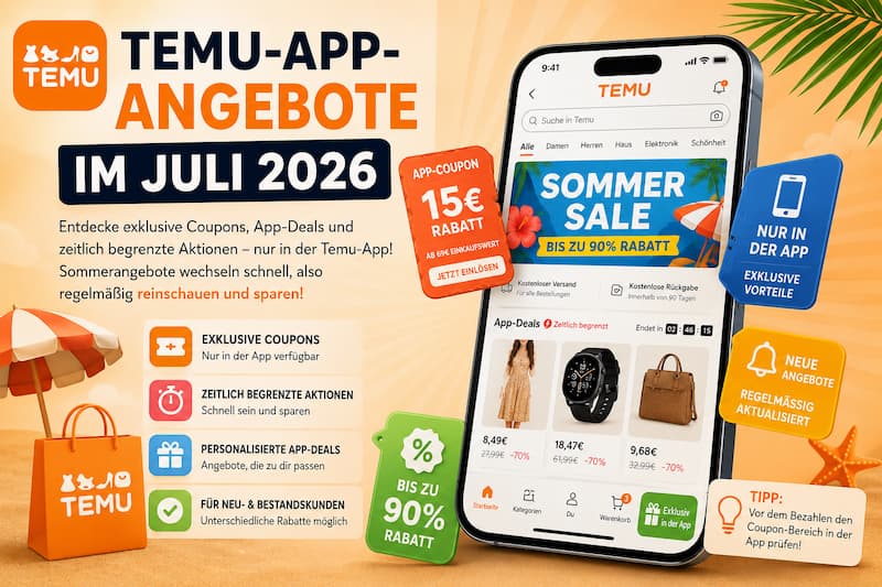 Temu-Rabattcodes Die heißesten Angebote im Juli 2026 2